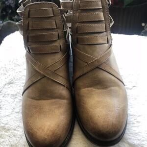 Womens ETC Ankle Boots Booties Shoes Tan